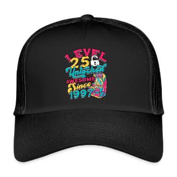 retro gamer videospiele arcade gaming flipper spie - Trucker Cap - Schwarz/Schwarz - Vorne