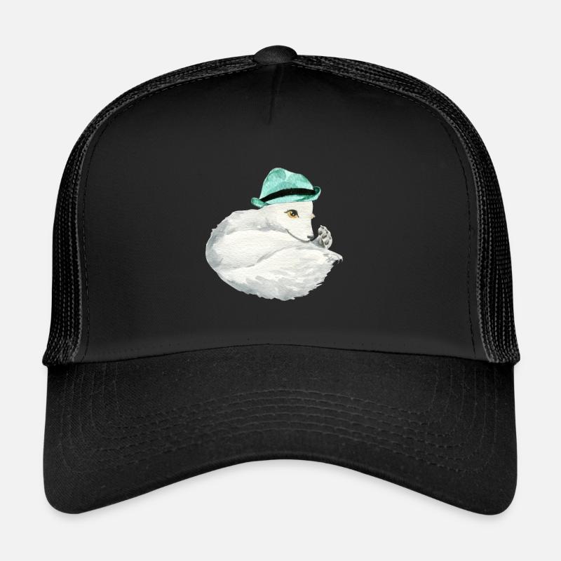 Niedlicher Polarfuchs - Trucker Cap - Schwarz/Schwarz