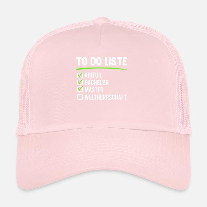 Liste des choses à faire Abitur Bachelor Master Casquette trucker 