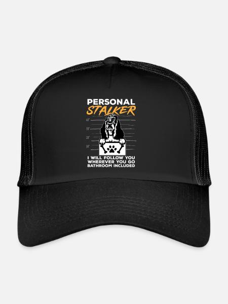 English Springer Spaniel Dog - Trucker Cap - black/black - Front
