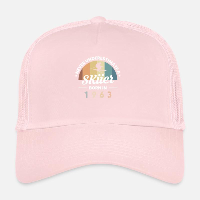 Never Understimate A Skiier Born In 1963 Trucker Cap