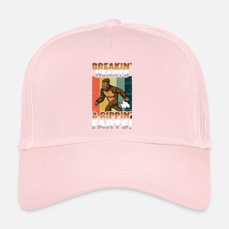 Retro Vintage Bigfoot Hearts Pète Saint-Valentin Casquette trucker 