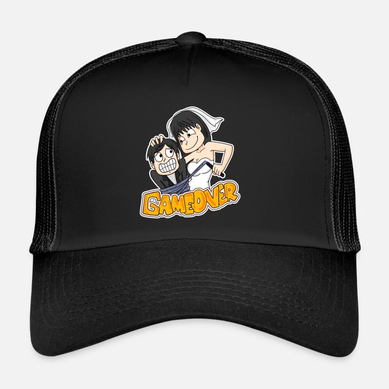 Game Over Hochzeit lustig Geschenk - Trucker Cap - Schwarz/Schwarz
