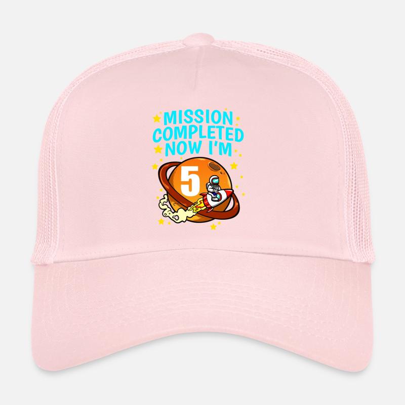 Space Birthday 5 Astronaut Planets Rocket Ship Trucker Cap