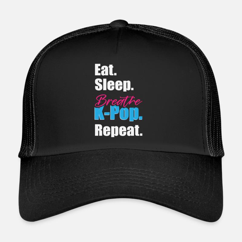 Eat Sleep K-Pop Repeat Trucker Cap