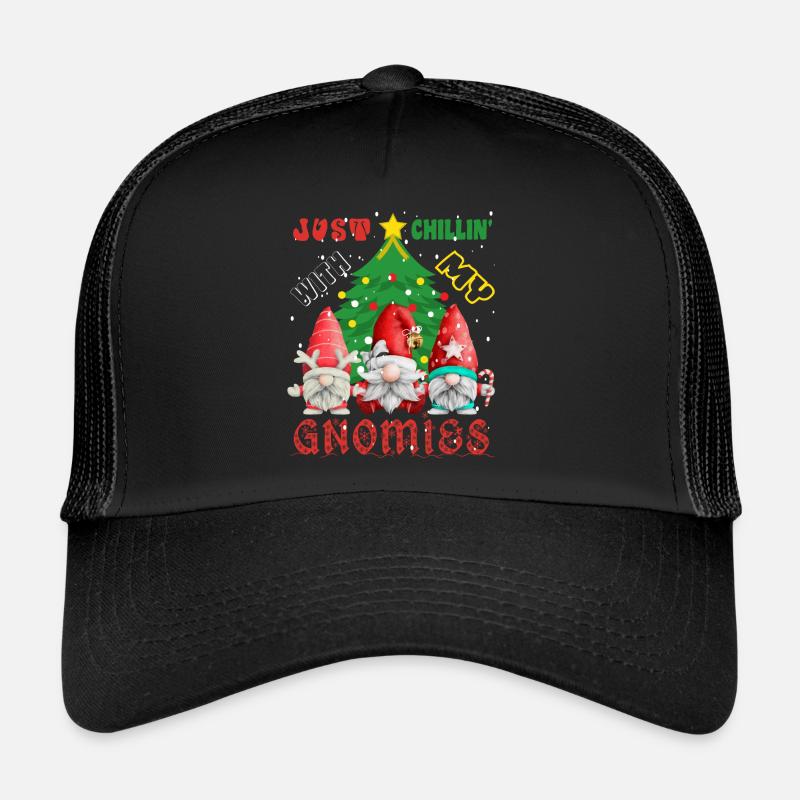 Einfach chillen mit meinen Gnomien - Trucker Cap - Schwarz/Schwarz