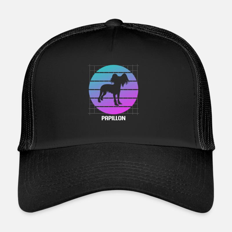 Amoureux des chiens Papillon rétro Casquette trucker 