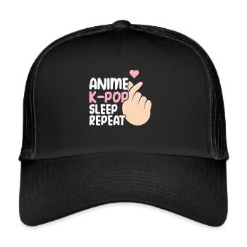 Anime K-Drama - Casquette trucker  - noir/noir - Devant