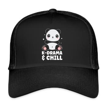 Panda K-Drama - Casquette trucker  - noir/noir - Devant