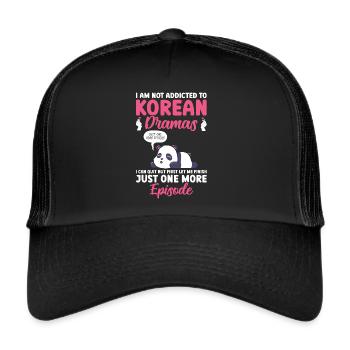 Panda K-Drama - Casquette trucker  - noir/noir - Devant