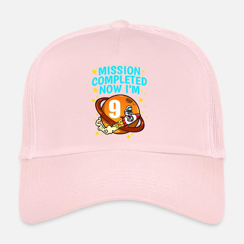 Space Birthday 9 Astronaut Planets Rocket Ship Trucker Cap