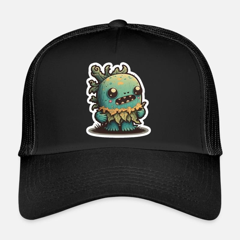 Halloween Cactus Monster - Trucker Cap - black/black