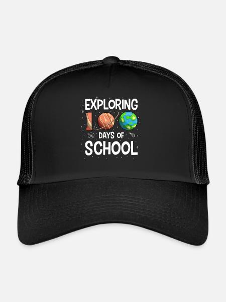 100 Days of School Space Planet Astronaut - Trucker Cap - black/black - Front