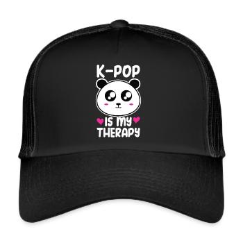 K-Pop Panda - Casquette trucker  - noir/noir - Devant
