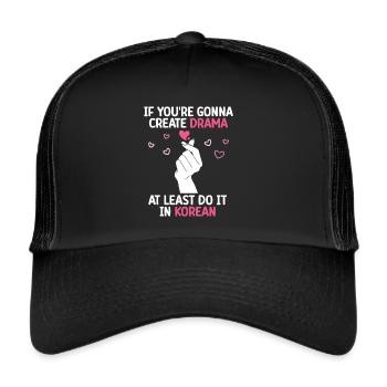 K-Drame - Casquette trucker  - noir/noir - Devant