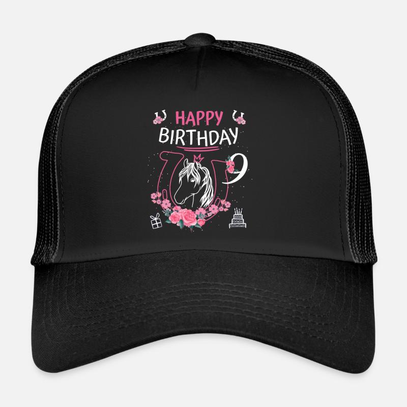 Anniversaire du cheval - Filles Fer à Cheval 9 Casquette trucker 