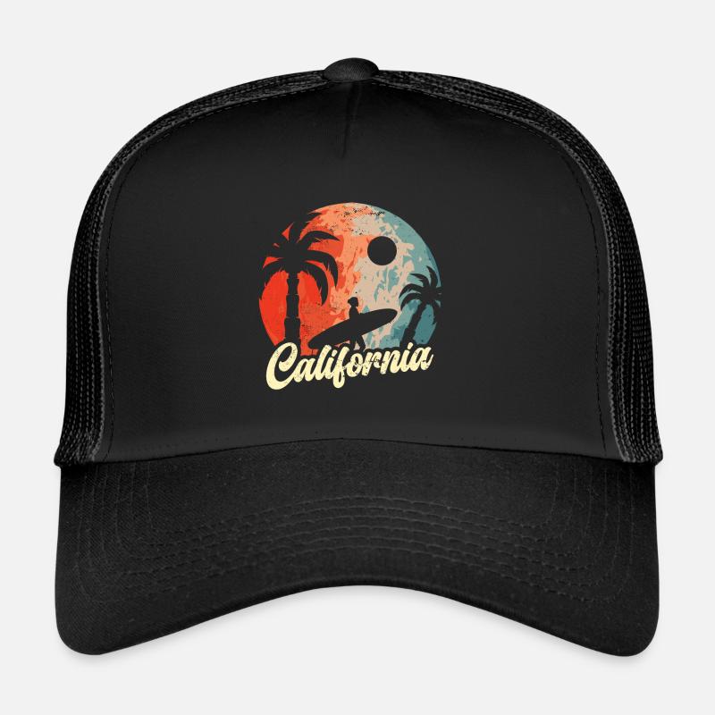 California Summer Sun Palm Beach Water Trucker Cap