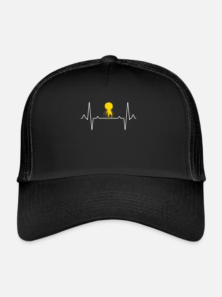 Battement de cœur de méduse - Casquette trucker  - noir/noir - Devant