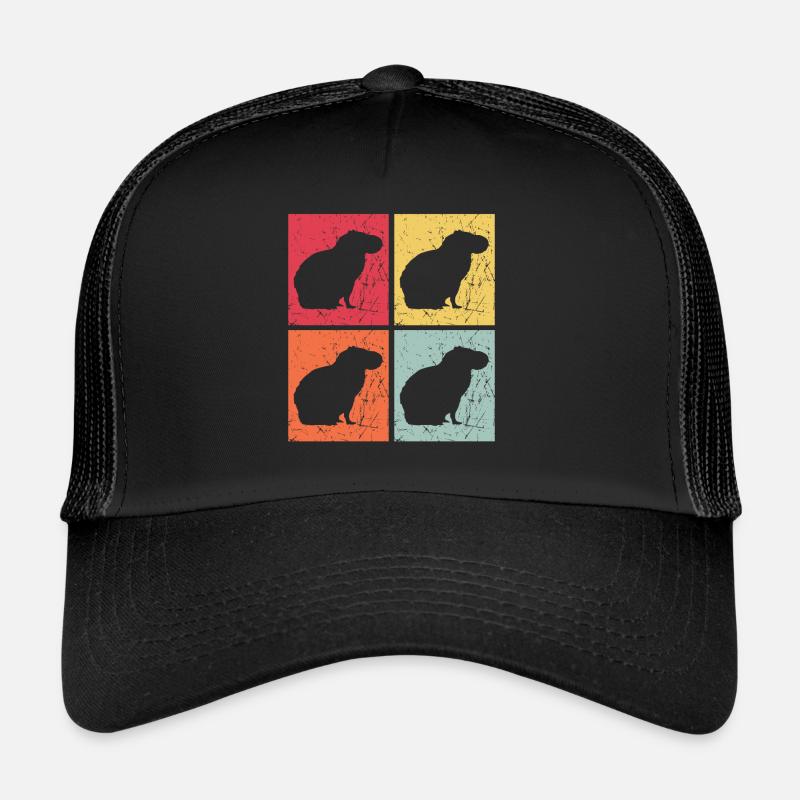 Capybara retro Wasserschwein Capybaras - Trucker Cap - black/black