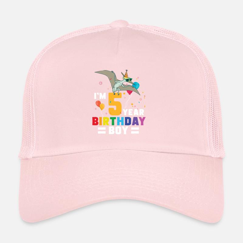 I'm 5 Birthday Boy Pterodactylus 5 Year Old 5th Trucker Cap