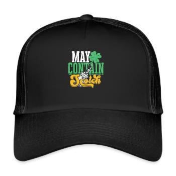 Irish Whisky Scotch Drinker Drinking Alcohol - Trucker Cap - black/black - Front