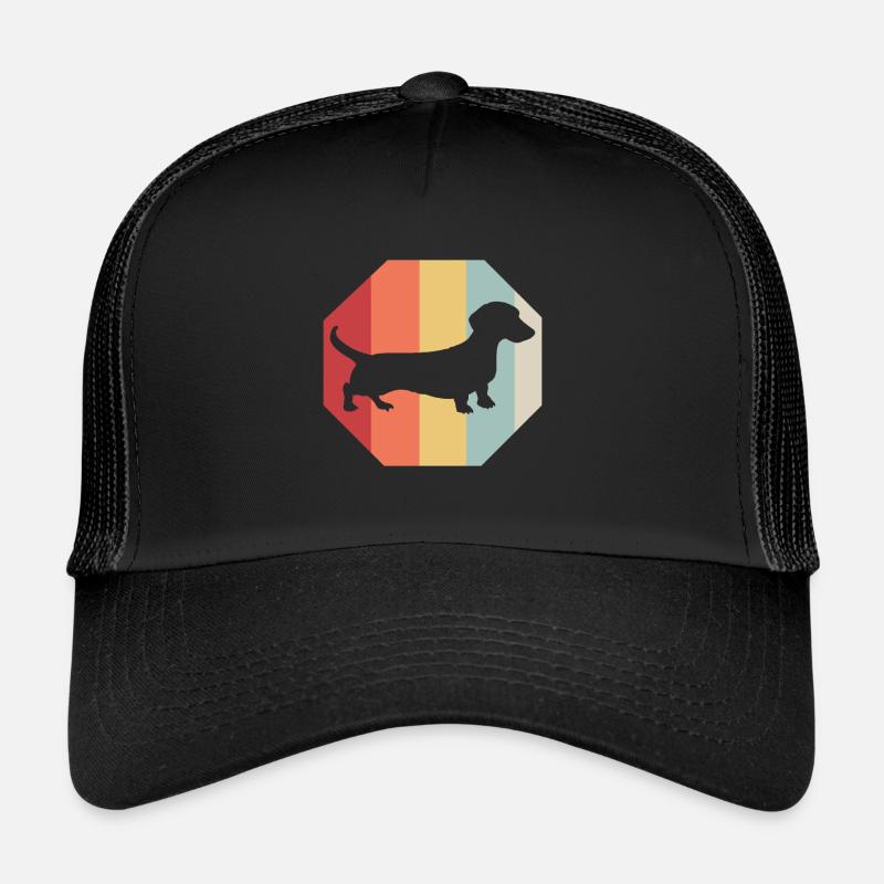 Dachshund Geschenk Dixie Wiener Doxie Dackel - Trucker Cap - Schwarz/Schwarz