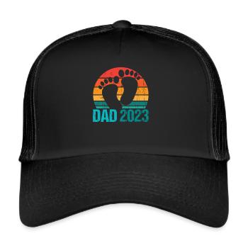 Papa 2023 Cadeau de chemise - Casquette trucker  - noir/noir - Devant