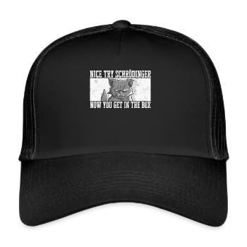 Le chat de Schrödinger Alive Dead physique quantique - Casquette trucker  - noir/noir - Devant