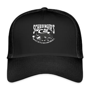 Le chat de Schrödinger se promène dans un bar - Casquette trucker  - noir/noir - Devant