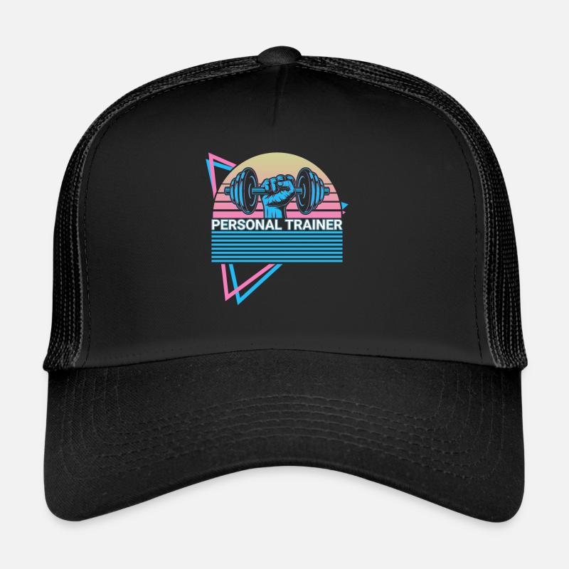 Personal Trainer Retro - Trucker Cap - Schwarz/Schwarz