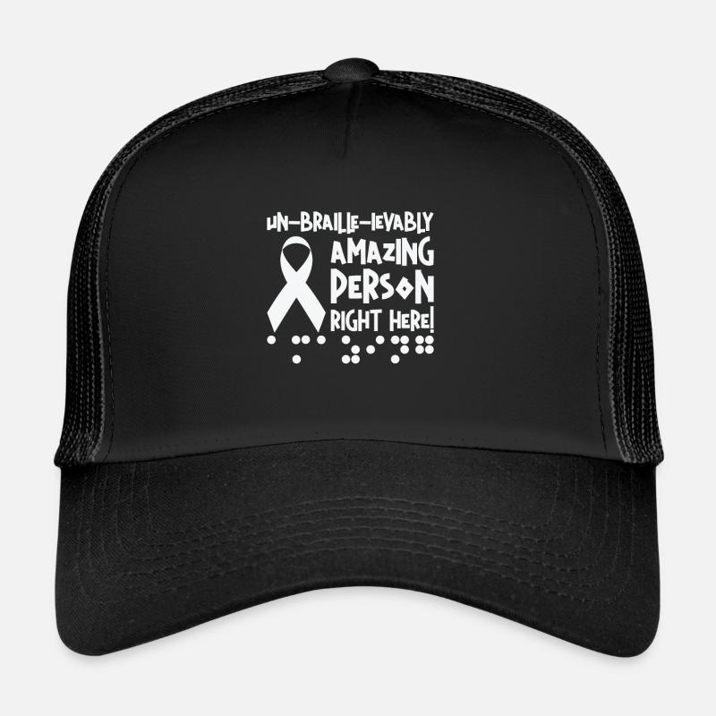 Conscience de la cécité aveugle en braille Casquette trucker 