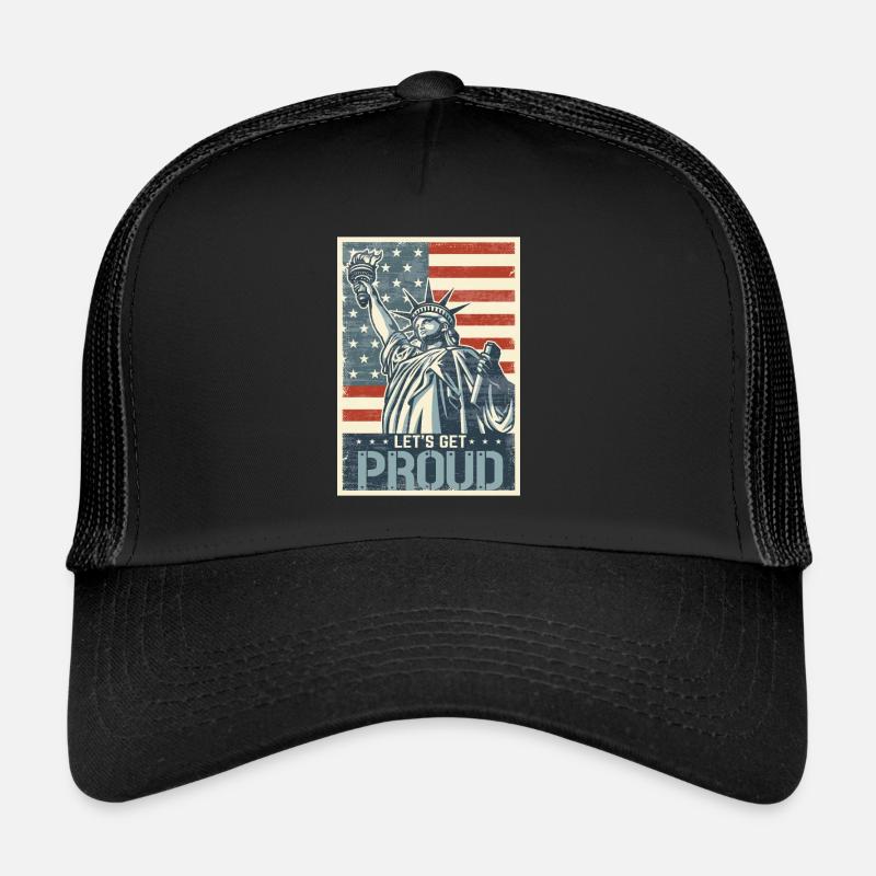 Fourth July Independence Day Happy July 4th Trucker Cap