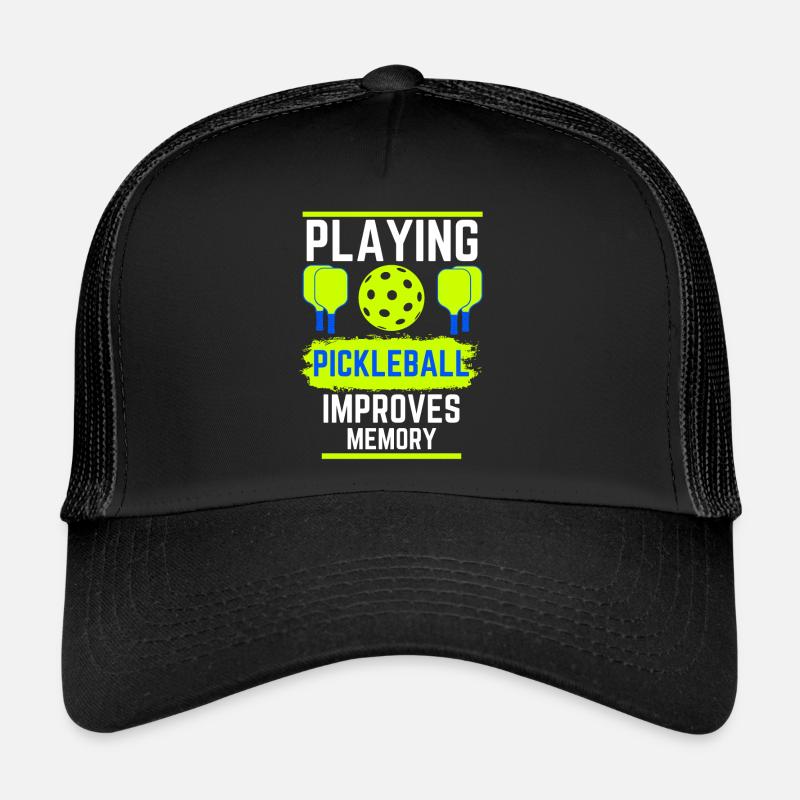 Playing Pickleball Improves Memory Dink Player - Trucker Cap - black/black