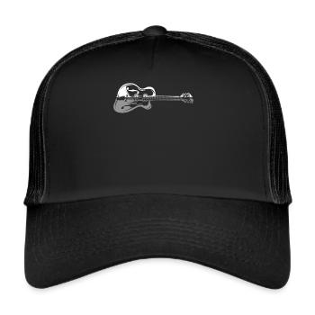 Guitar Player Guitarist Guitar Musician - Guitar - Trucker Cap - Schwarz/Schwarz - Vorne
