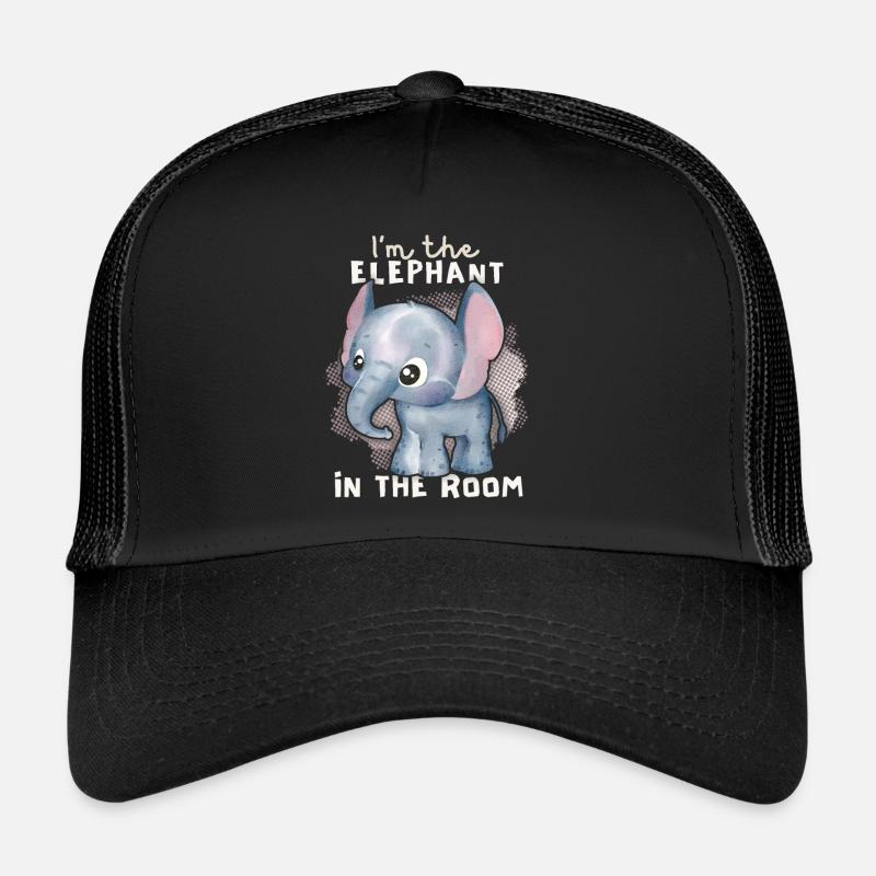 Bébé éléphant, drôle de dicton Elephant-In-The-Room Casquette trucker 