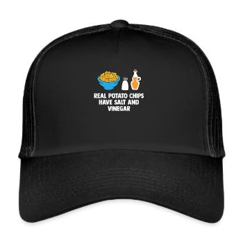 Kartoffelchips Salz und Essig Kartoffelchips - Trucker Cap - Schwarz/Schwarz - Vorne