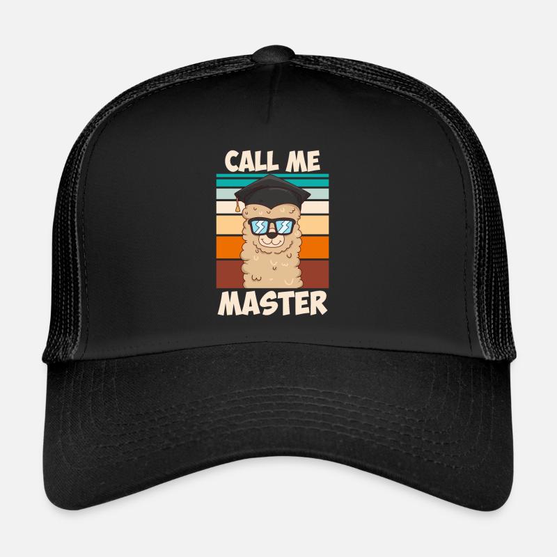 Nenn mich Master Lama Fan Master Abschluss - Trucker Cap - Schwarz/Schwarz