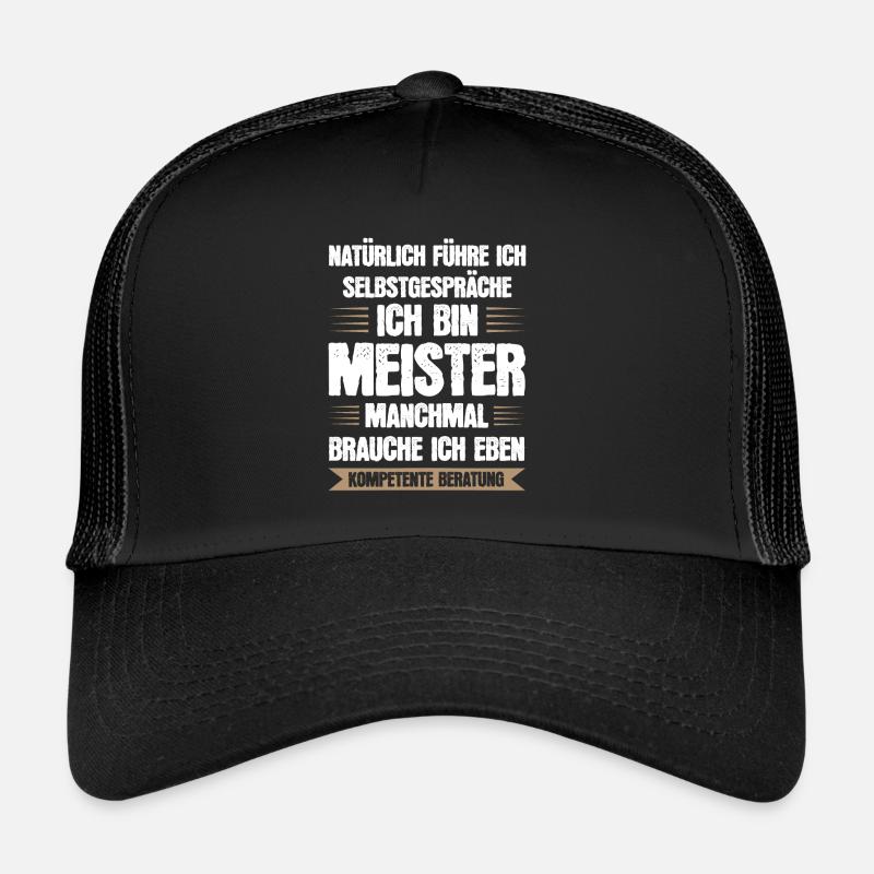 Meister Prüfung Handwerker Geschenk - Trucker Cap - Schwarz/Schwarz