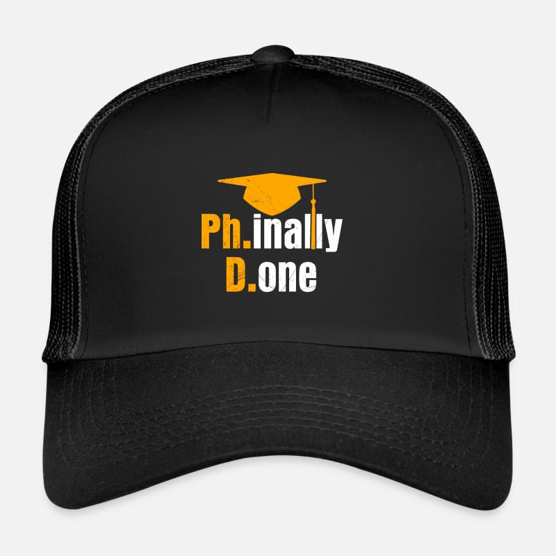 Phinished Done Finally Finished Ph.D Ph.D Degree Trucker Cap
