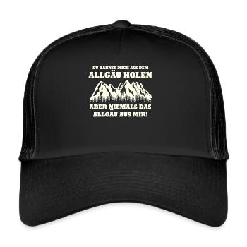 Allgäu Alpen Spruch für Allgäuer - Trucker Cap - Schwarz/Schwarz - Vorne