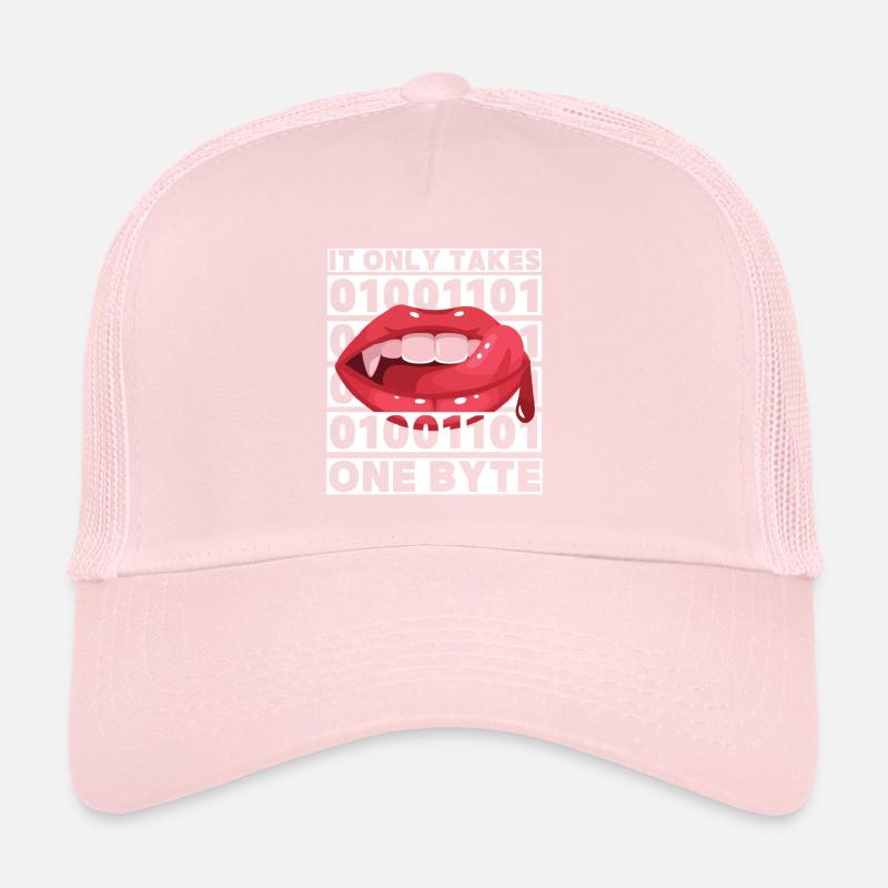 Bit Bytes Binary Computer Nerd, Vampire, Saying, Pun Trucker Cap