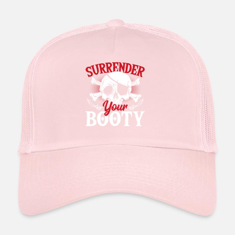 Surrender Your Booty Pirates Skull Pirate Trucker Cap
