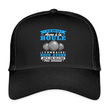 Boule Lyonnaise Cadeau amusant - Casquette trucker  - noir/noir - Devant