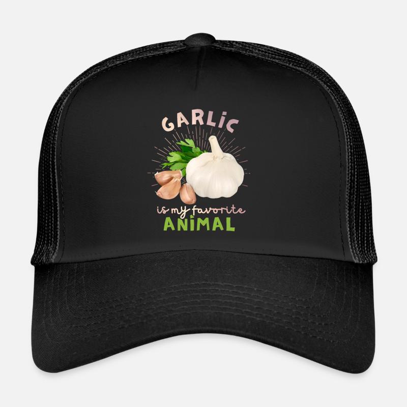 Garlic, funny spoke, Garlic illustration Trucker Cap