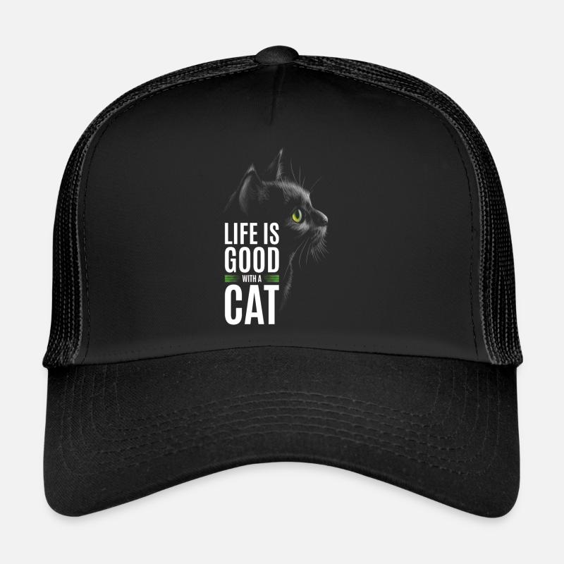 La vie est belle avec un chat Casquette trucker 