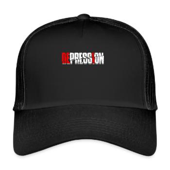 depression depressive sad gift idea unfortunate - Trucker Cap - black/black - Front
