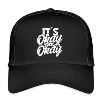 depression depressive sad gift idea unfortunate - Trucker Cap - black/black - Front