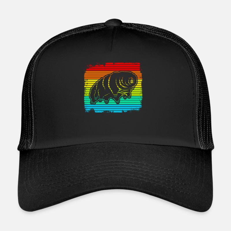 Tardigrade Retro Wasserbär Bärtierchen - Trucker Cap - Schwarz/Schwarz