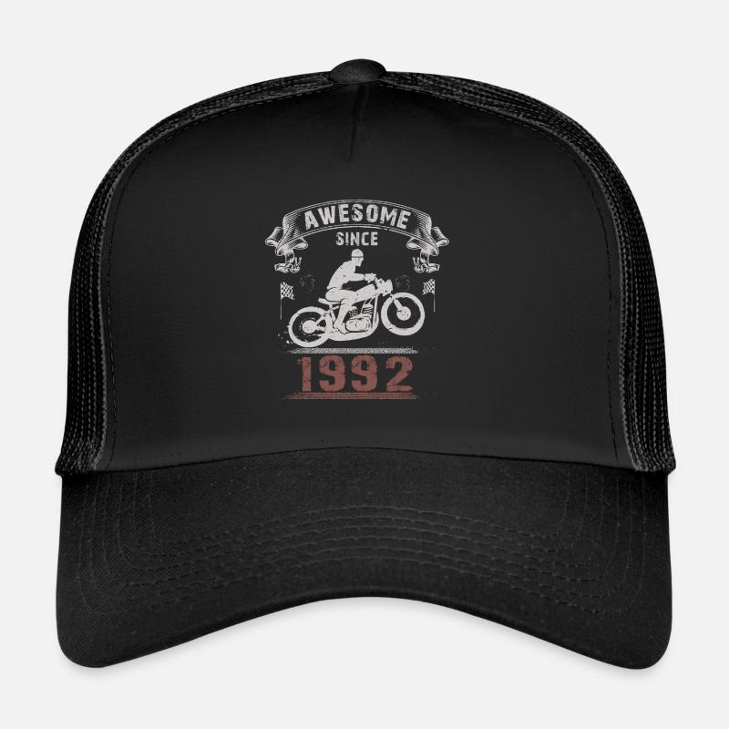 Awesome since 1992, Biker 31. Geburtstag - Trucker Cap - Schwarz/Schwarz