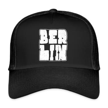 Berliner Souvenir Design Hauptstadt Berlin - Trucker Cap - Schwarz/Schwarz - Vorne